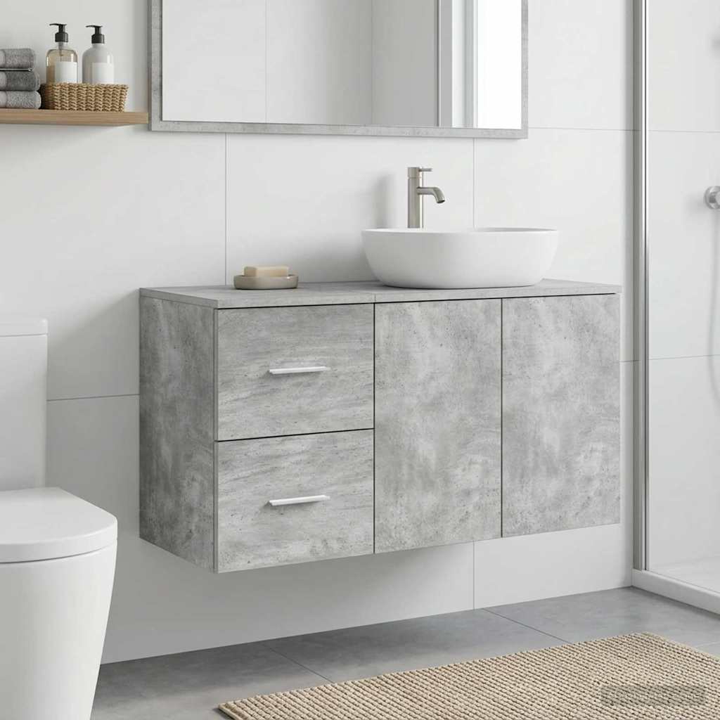 vidaXL Bathroom Cabinet In-between Concrete Grey 30 x 44.5 x 50 cm 3