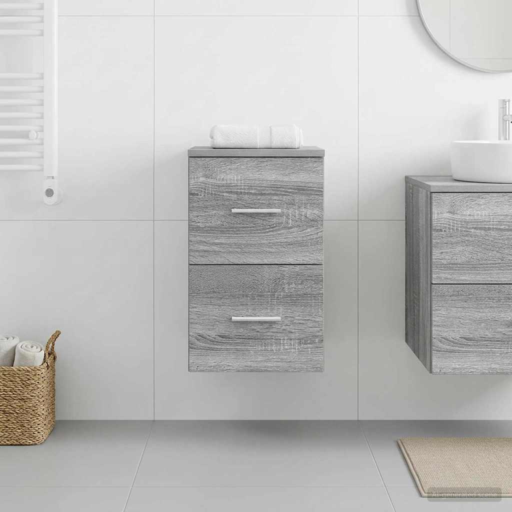 vidaXL Bathroom Cabinet In-between Grey Sonoma 30 x 44.5 x 50 cm 1