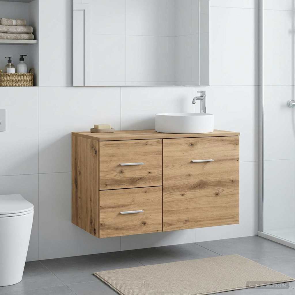 vidaXL Bathroom Cabinet In-between Old Wood 30 x 44.5 x 50 cm 1