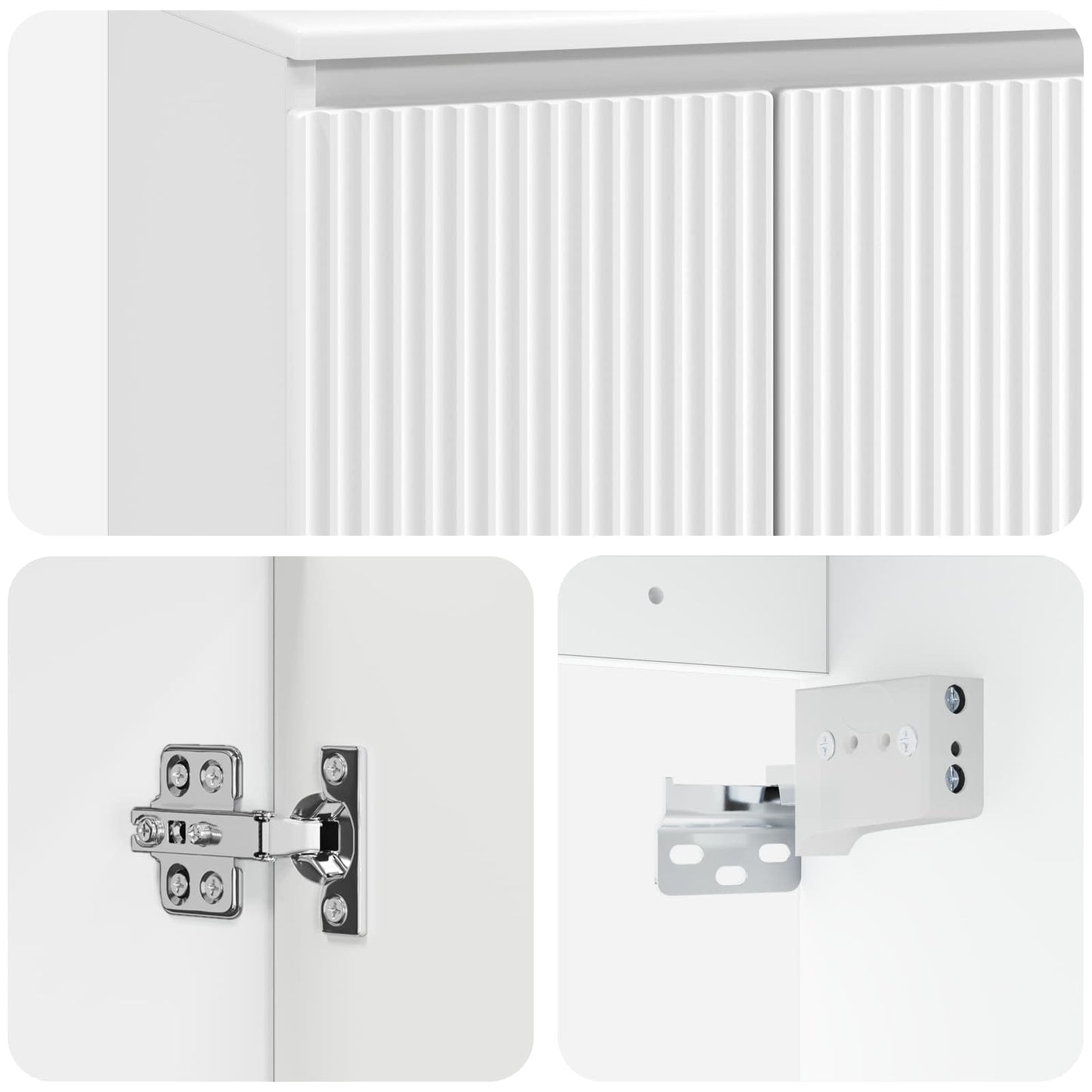 vidaXL Wall-mounted Bathroom Cabinet White 62.5 x 44.5 x 50 cm 6
