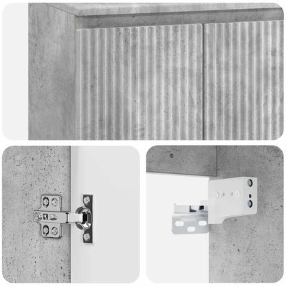 vidaXL Wall-mounted Bathroom Cabinet Concrete Grey 62.5 x 44.5 x 50 cm 6