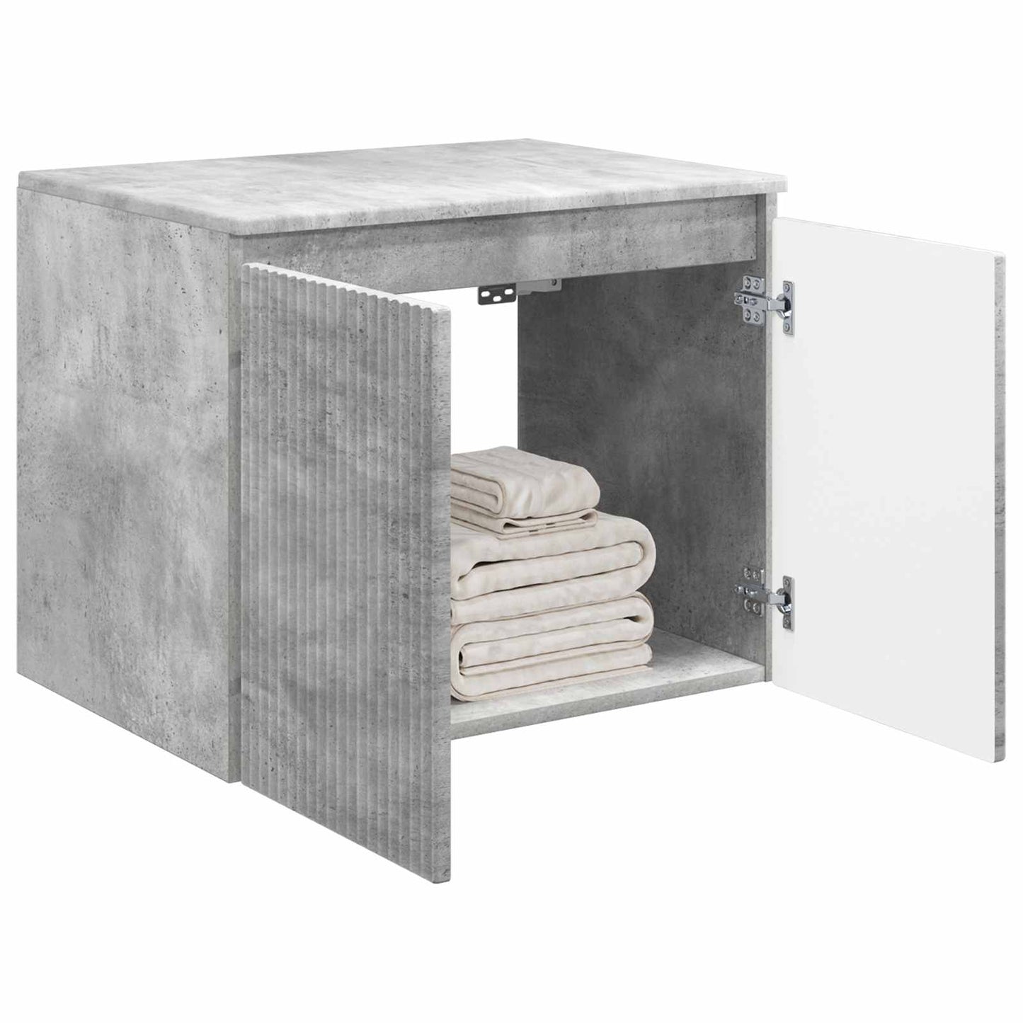 vidaXL Wall-mounted Bathroom Cabinet Concrete Grey 62.5 x 44.5 x 50 cm 3