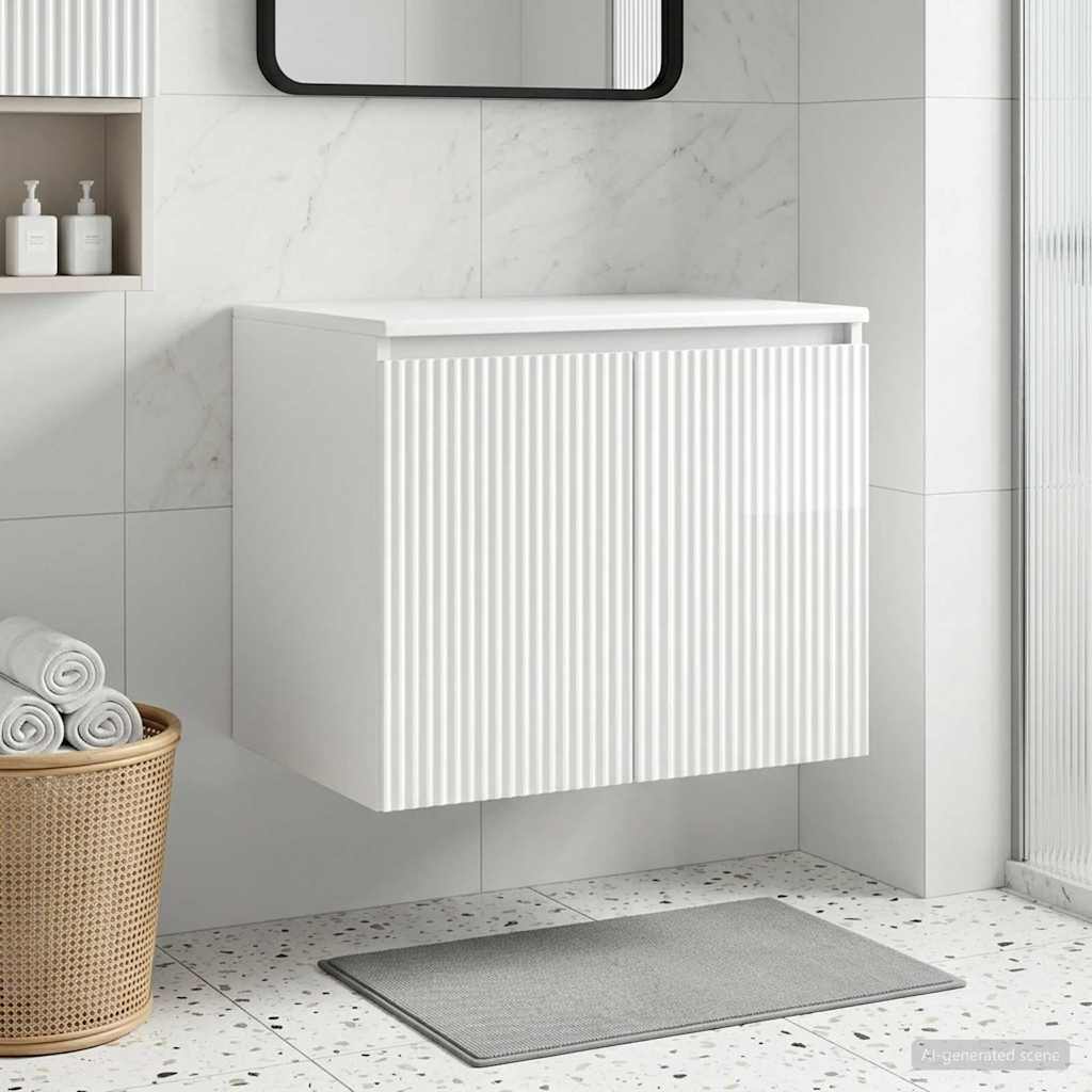 vidaXL Wall-mounted Bathroom Cabinet High Gloss White 1