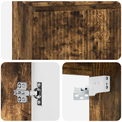 vidaXL Wall-mounted Bathroom Cabinet Smoked Oak 62.5 x 44.5 x 50 cm 6