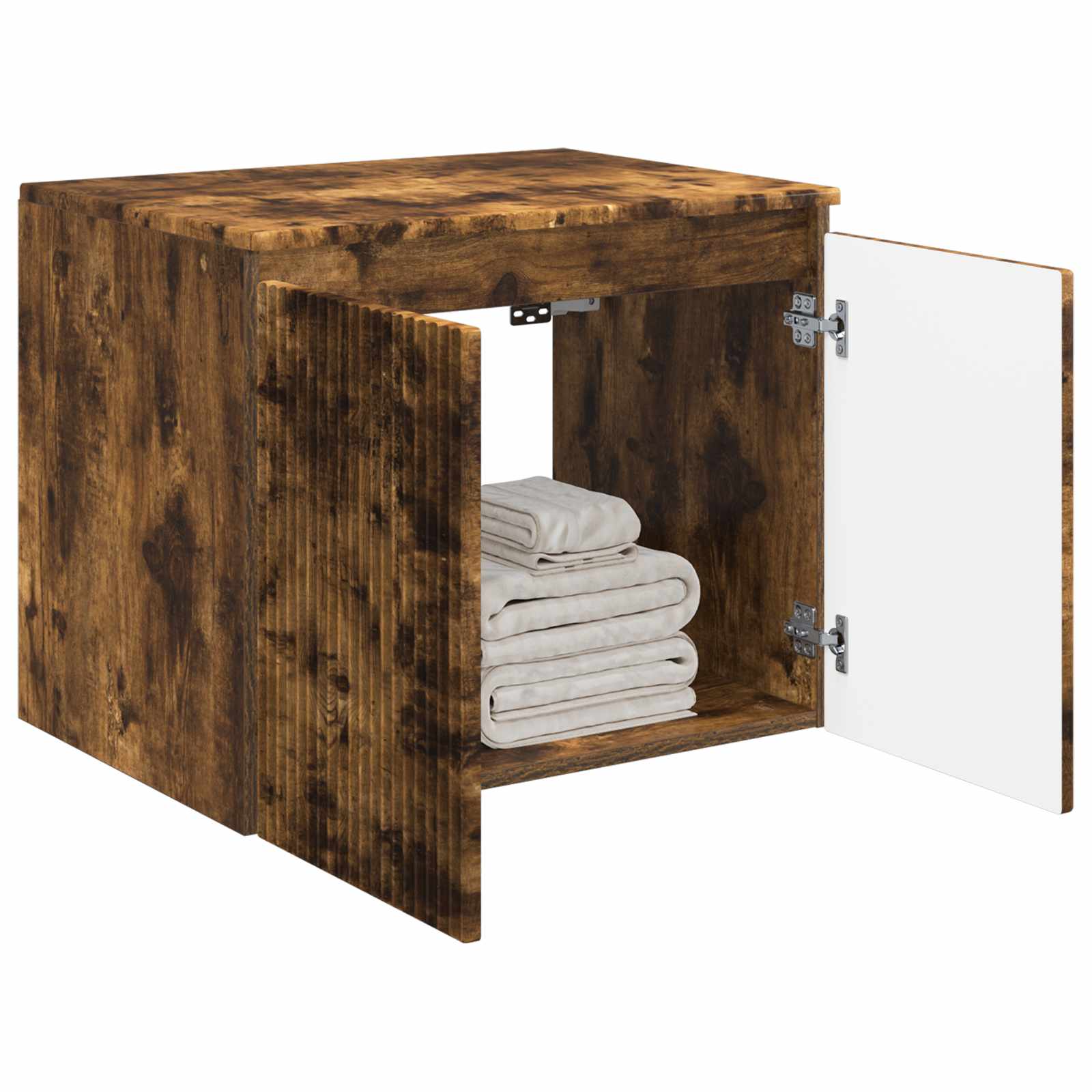 vidaXL Wall-mounted Bathroom Cabinet Smoked Oak 62.5 x 44.5 x 50 cm 3