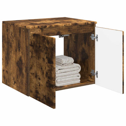 vidaXL Wall-mounted Bathroom Cabinet Smoked Oak 62.5 x 44.5 x 50 cm 3