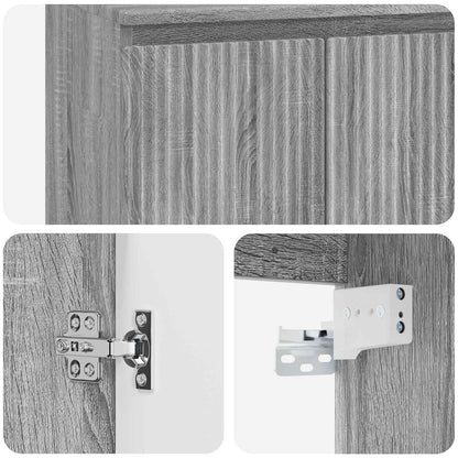 vidaXL Wall-mounted Bathroom Cabinet Grey Sonoma 62.5 x 44.5 x 50 cm 6