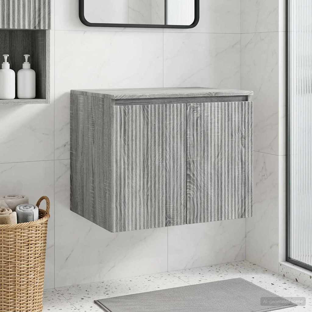 vidaXL Wall-mounted Bathroom Cabinet Grey Sonoma 62.5 x 44.5 x 50 cm 1