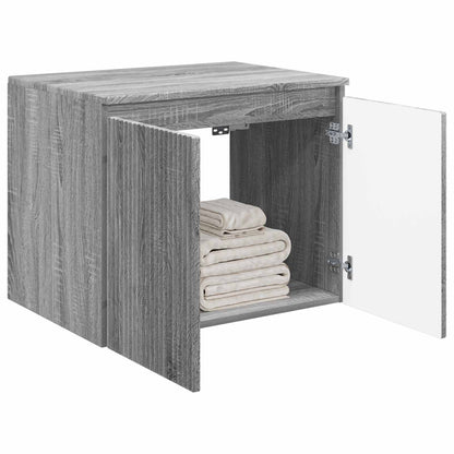 vidaXL Wall-mounted Bathroom Cabinet Grey Sonoma 62.5 x 44.5 x 50 cm 3