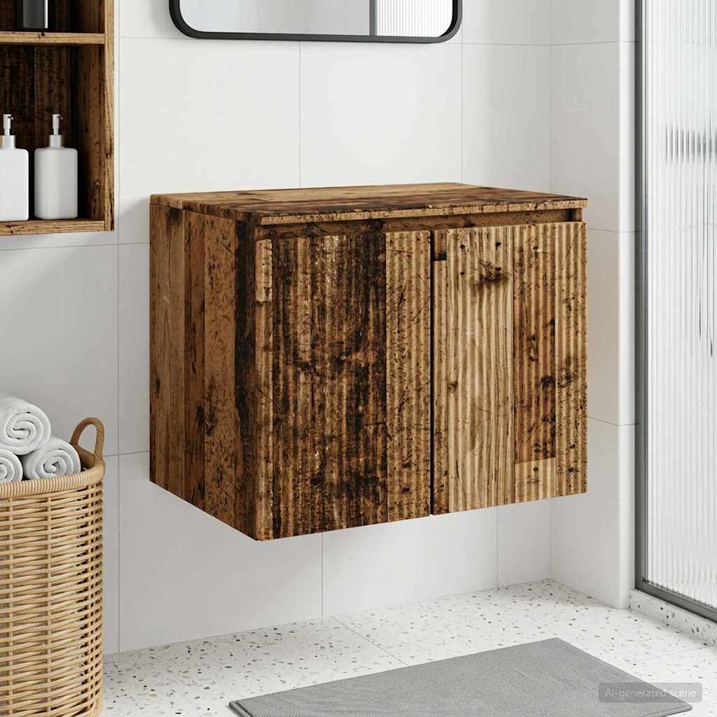 vidaXL Wall-mounted Bathroom Cabinet Old Wood 62.5 x 44.5 x 50 cm 1
