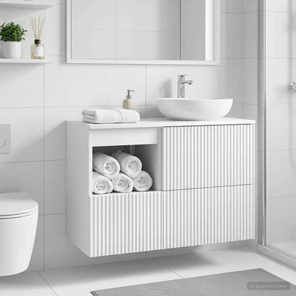 vidaXL Bathroom Cabinet High Gloss White 30 x 35 x 50 cm 1