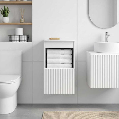 vidaXL Bathroom Cabinet High Gloss White 30 x 35 x 50 cm 4