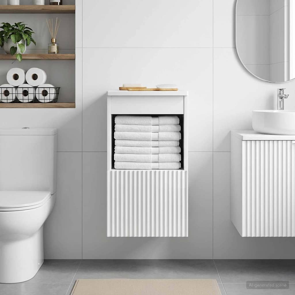 vidaXL Bathroom Cabinet High Gloss White 30 x 41 x 50 cm 4