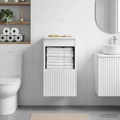 vidaXL Bathroom Cabinet High Gloss White 30 x 41 x 50 cm 4