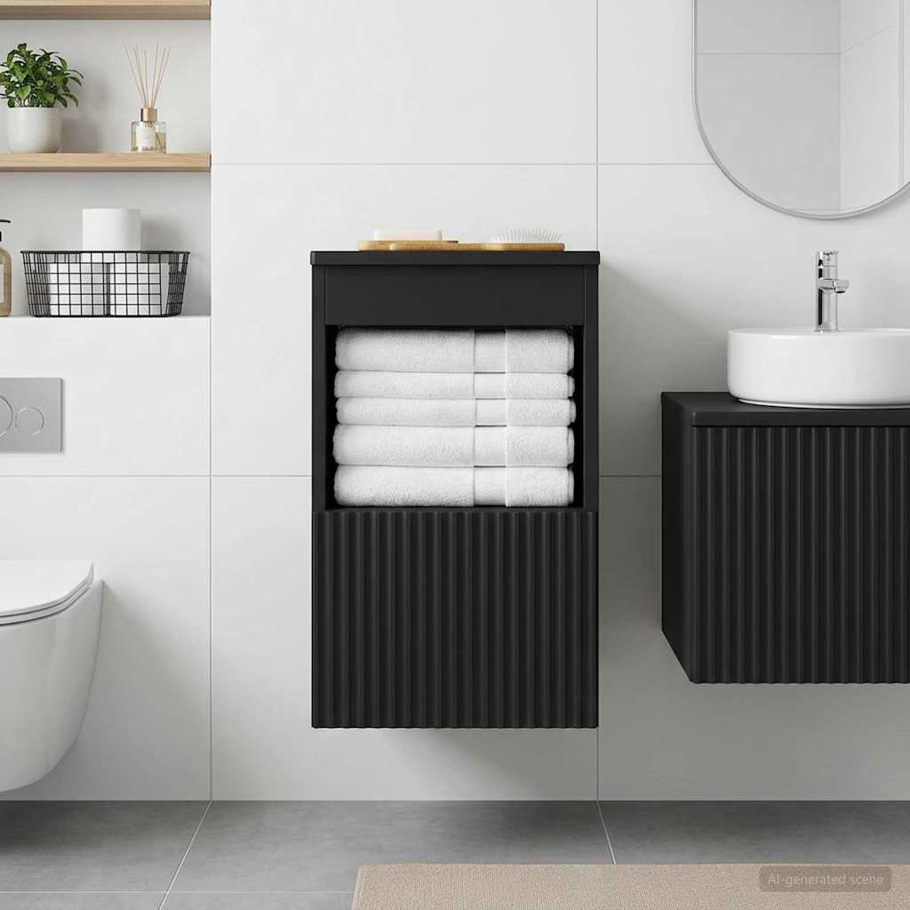 vidaXL Bathroom Cabinet Black 30 x 44.5 x 50 cm Engineered Wood 4