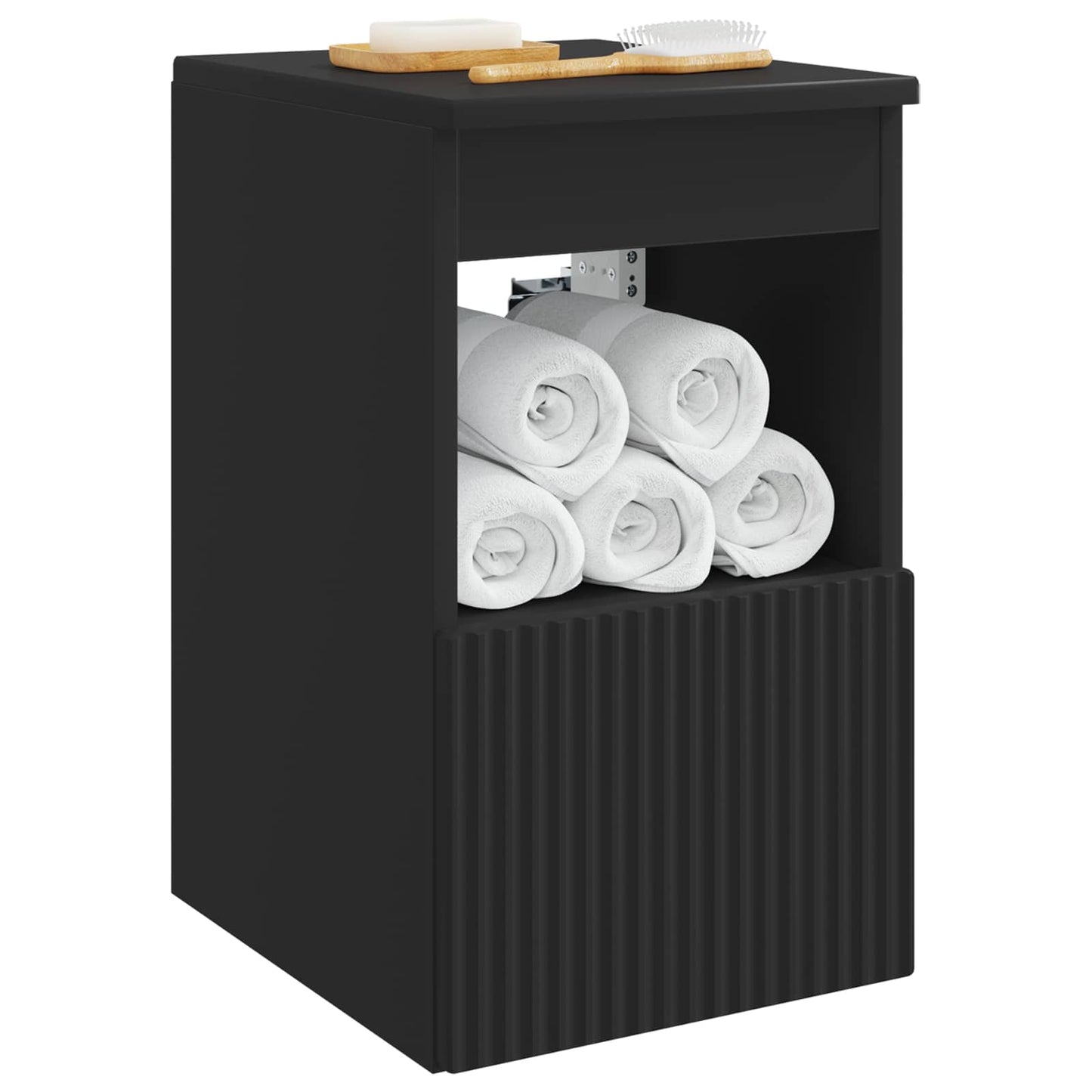 vidaXL Bathroom Cabinet Black 30 x 44.5 x 50 cm Engineered Wood 3