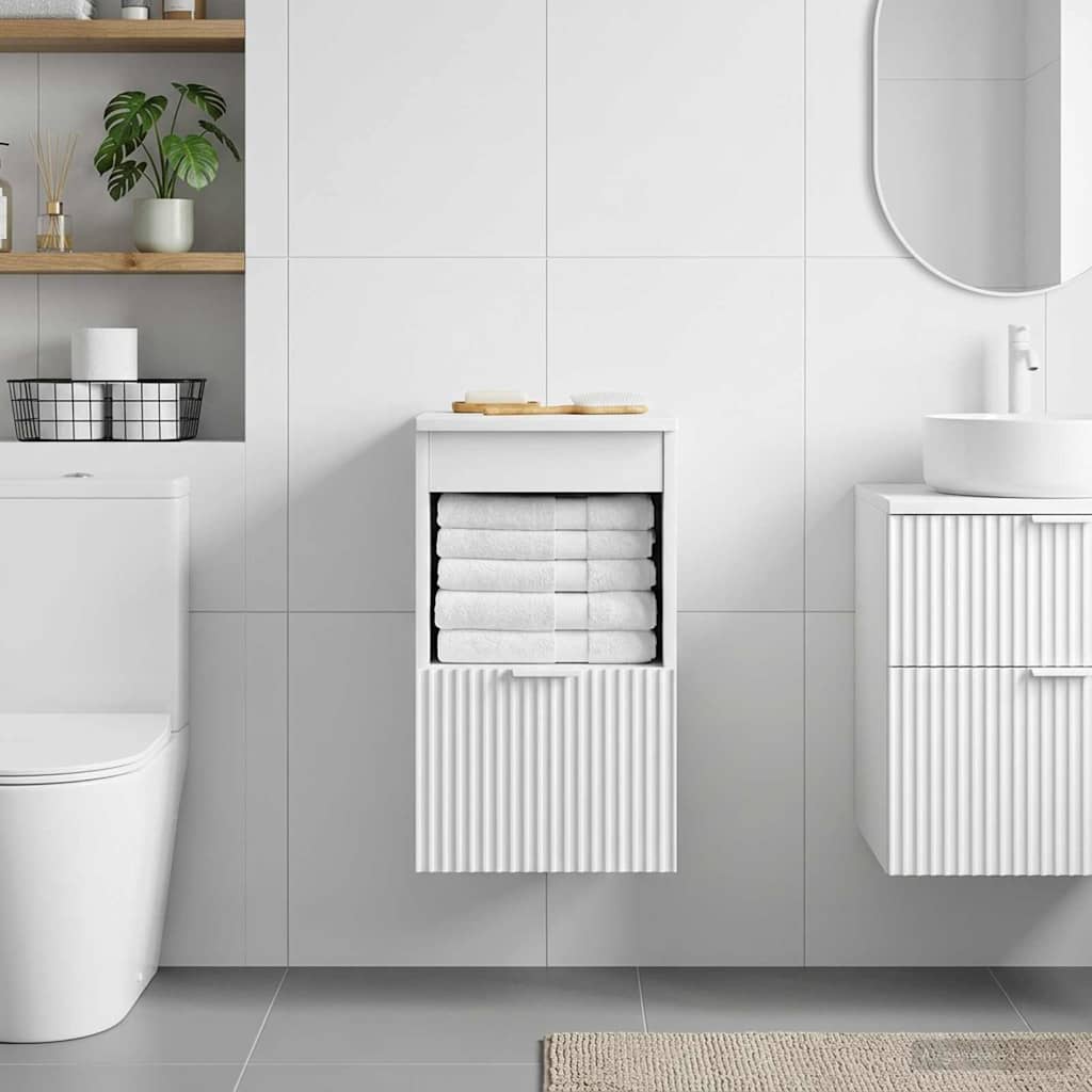 vidaXL Bathroom Cabinet High Gloss White 30 x 44.5 x 50 cm 4