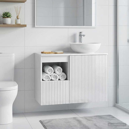vidaXL Bathroom Cabinet High Gloss White 30 x 44.5 x 50 cm 1