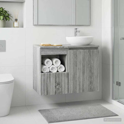 vidaXL Bathroom Cabinet Grey Sonoma 30 x 44.5 x 50 cm Engineered Wood 1
