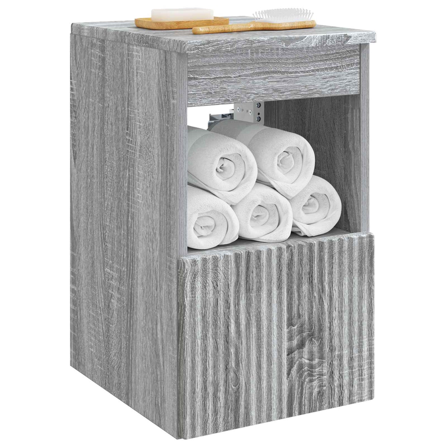 vidaXL Bathroom Cabinet Grey Sonoma 30 x 44.5 x 50 cm Engineered Wood 3