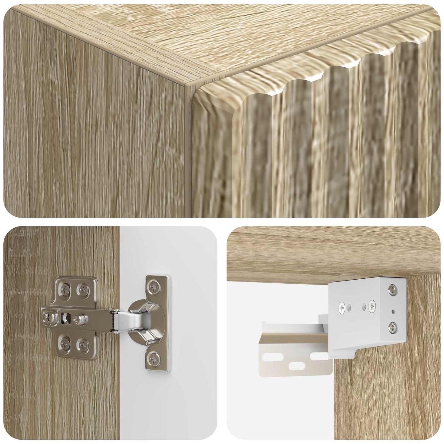 vidaXL Wall-mounted Bathroom Cabinet Sonoma Oak 33 x 34.5 x 100 cm 6