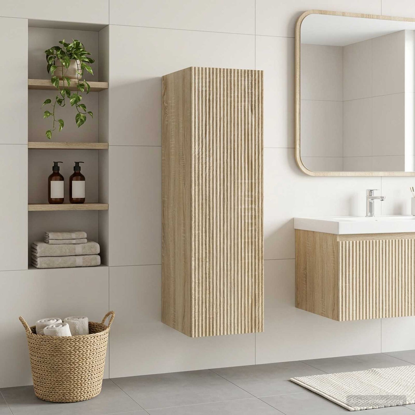 vidaXL Wall-mounted Bathroom Cabinet Sonoma Oak 33 x 34.5 x 100 cm 1