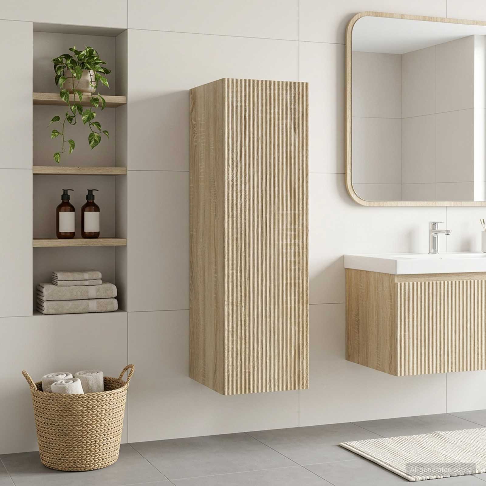 vidaXL Wall-mounted Bathroom Cabinet Sonoma Oak 33 x 34.5 x 100 cm 1