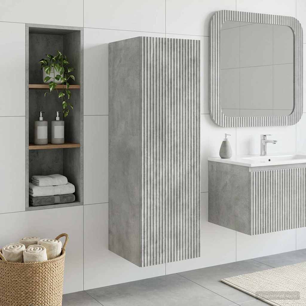 vidaXL Wall-mounted Bathroom Cabinet Concrete Grey 33 x 34.5 x 100 cm 1