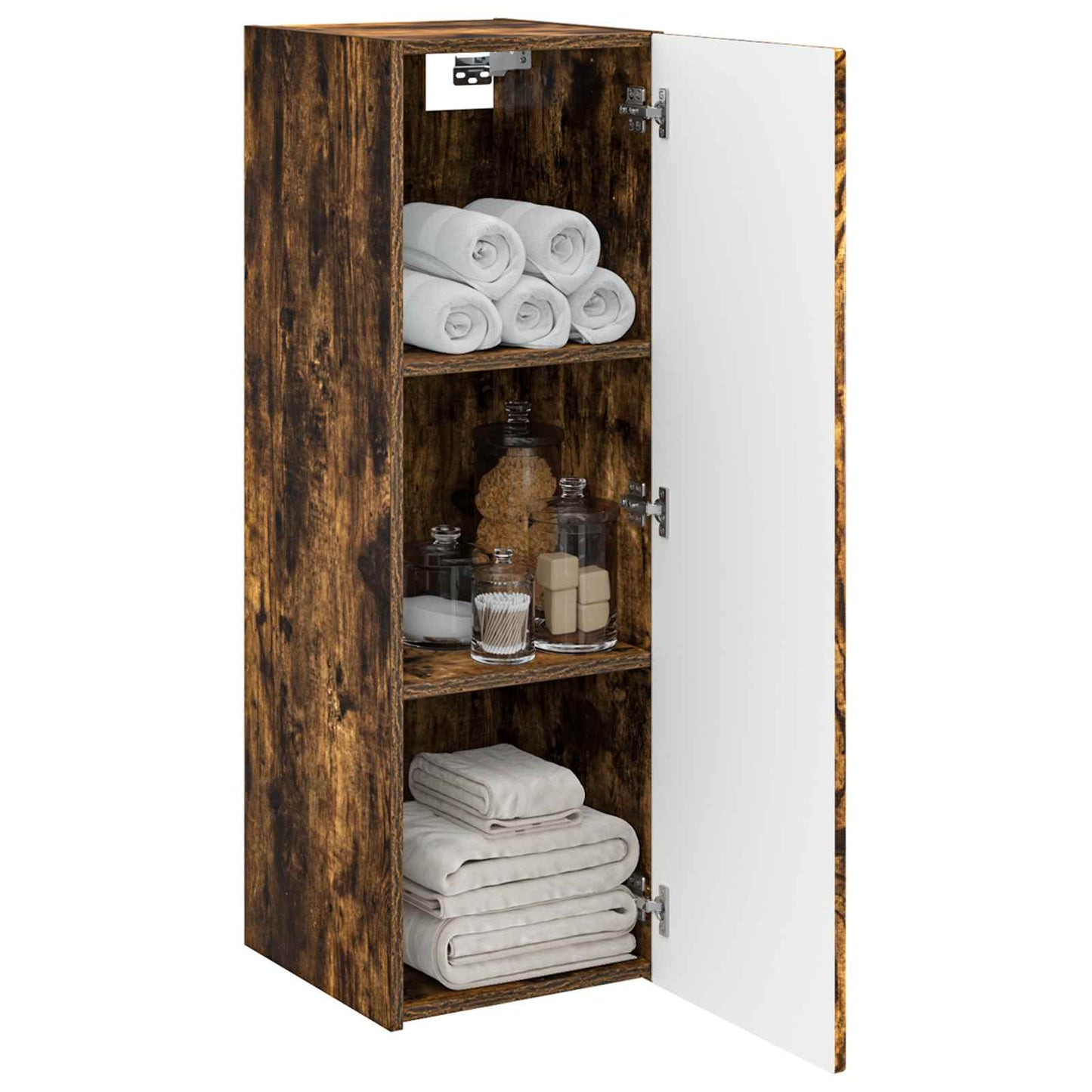 vidaXL Wall-mounted Bathroom Cabinet Smoked Oak 33 x 34.5 x 100 cm 3