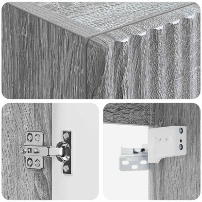 vidaXL Wall-mounted Bathroom Cabinet Grey Sonoma 33 x 34.5 x 100 cm 6
