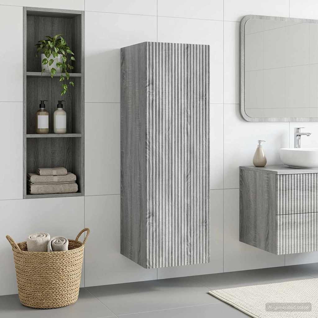 vidaXL Wall-mounted Bathroom Cabinet Grey Sonoma 33 x 34.5 x 100 cm 1