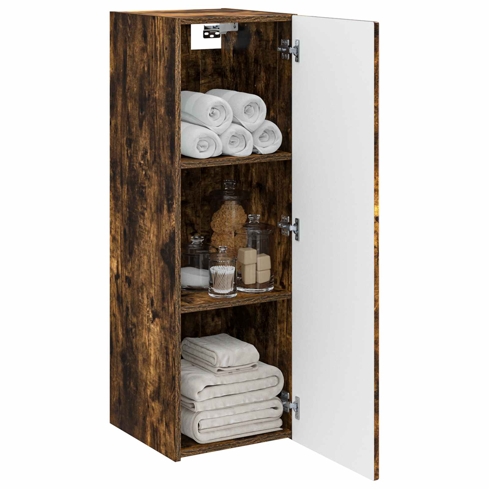 vidaXL Wall-mounted Bathroom Cabinet Smoked Oak 33 x 34.5 x 100 cm 3