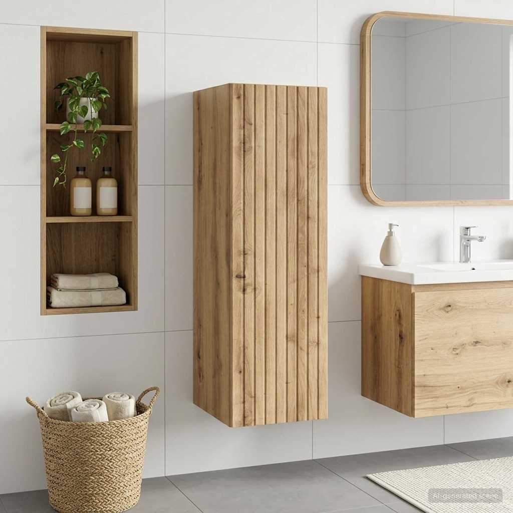 vidaXL Wall-mounted Bathroom Cabinet Artisan Oak 33 x 34.5 x 100 cm 1