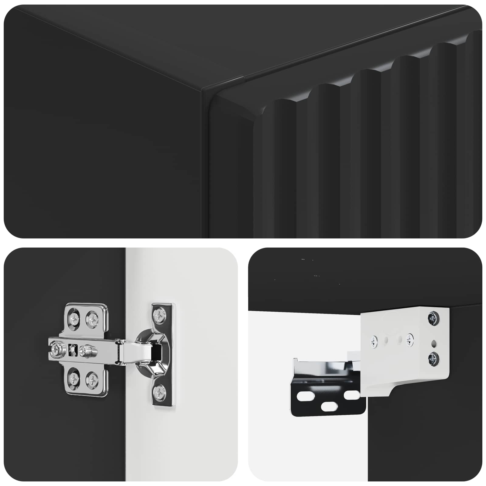vidaXL Wall-mounted Bathroom Cabinet Black 33 x 34.5 x 60 cm 6
