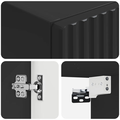 vidaXL Wall-mounted Bathroom Cabinet Black 33 x 34.5 x 60 cm 6