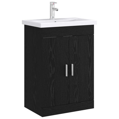 vidaXL Bathroom Under Sink Cabinet Black Oak 56 x 37.5 x 81 cm 3