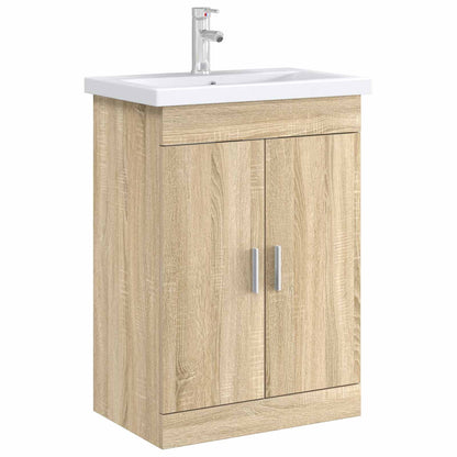 vidaXL Bathroom Under Sink Cabinet Sonoma Oak 56 x 37.5 x 81 cm 3