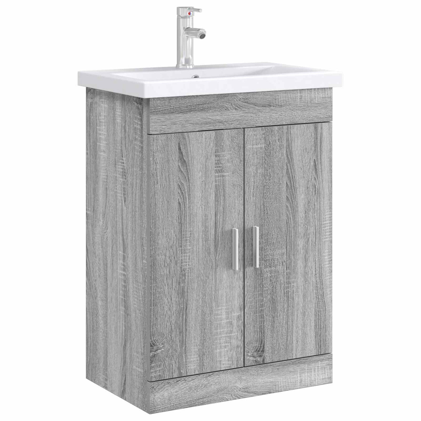 vidaXL Bathroom Under Sink Cabinet Grey Sonoma 56 x 37.5 x 81 cm 3