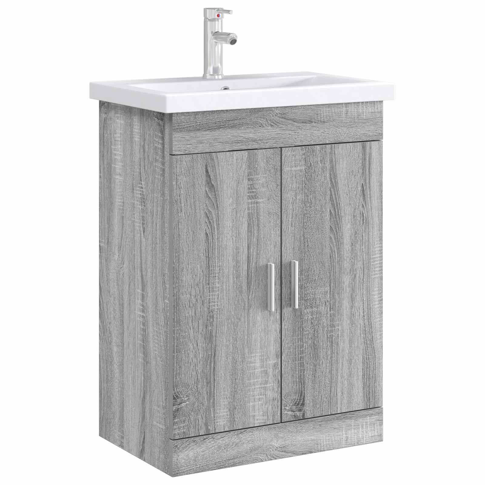 vidaXL Bathroom Under Sink Cabinet Grey Sonoma 56 x 37.5 x 81 cm 3