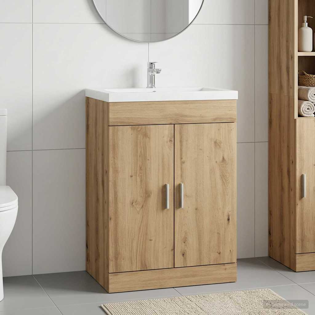 vidaXL Bathroom Under Sink Cabinet Artisan Oak 56 x 37.5 x 81 cm 1