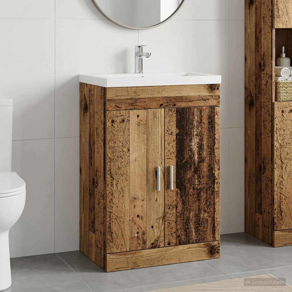 vidaXL Bathroom Under Sink Cabinet Old Wood 78.5 x 37.5 x 81 cm 1
