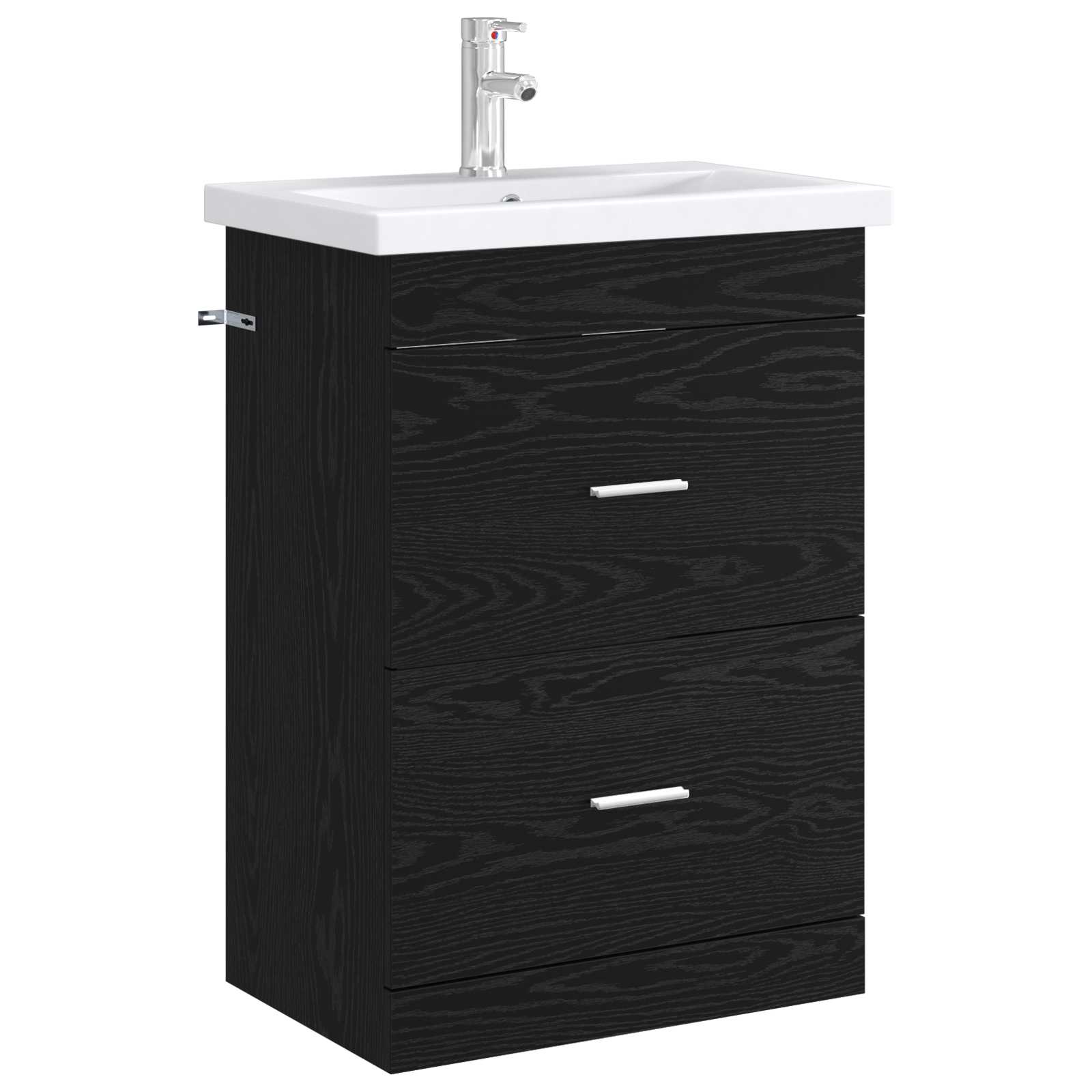 vidaXL Bathroom Under Sink Cabinet Black Oak 56 x 37.5 x 81 cm 3