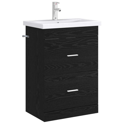 vidaXL Bathroom Under Sink Cabinet Black Oak 56 x 37.5 x 81 cm 3