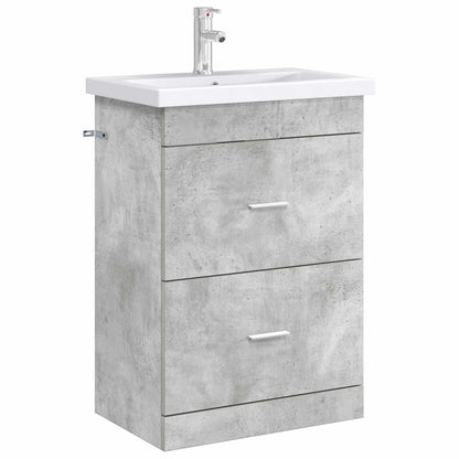 vidaXL Bathroom Under Sink Cabinet Concrete Grey 56 x 37.5 x 81 cm 3