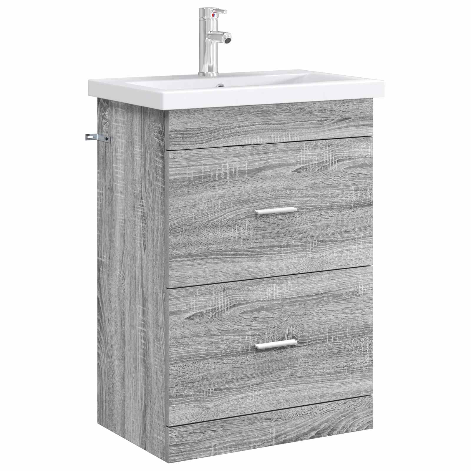 vidaXL Bathroom Under Sink Cabinet Grey Sonoma 56 x 37.5 x 81 cm 3
