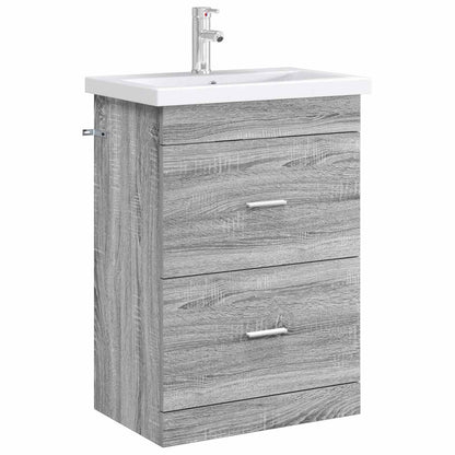 vidaXL Bathroom Under Sink Cabinet Grey Sonoma 56 x 37.5 x 81 cm 3