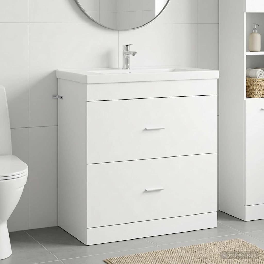 vidaXL Bathroom Under Sink Cabinet White 78.5 x 37.5 x 81 cm 1