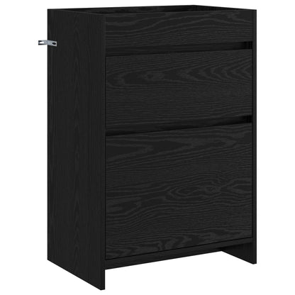 vidaXL Bathroom Under Sink Cabinet Black Oak 56 x 37.5 x 81 cm 2