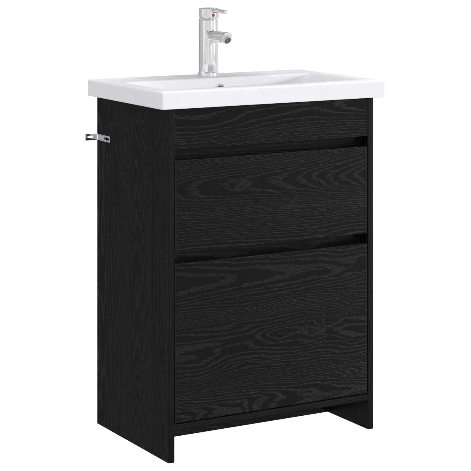 vidaXL Bathroom Under Sink Cabinet Black Oak 56 x 37.5 x 81 cm 3
