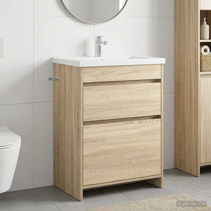 vidaXL Bathroom Under Sink Cabinet Sonoma Oak 56 x 37.5 x 81 cm 1